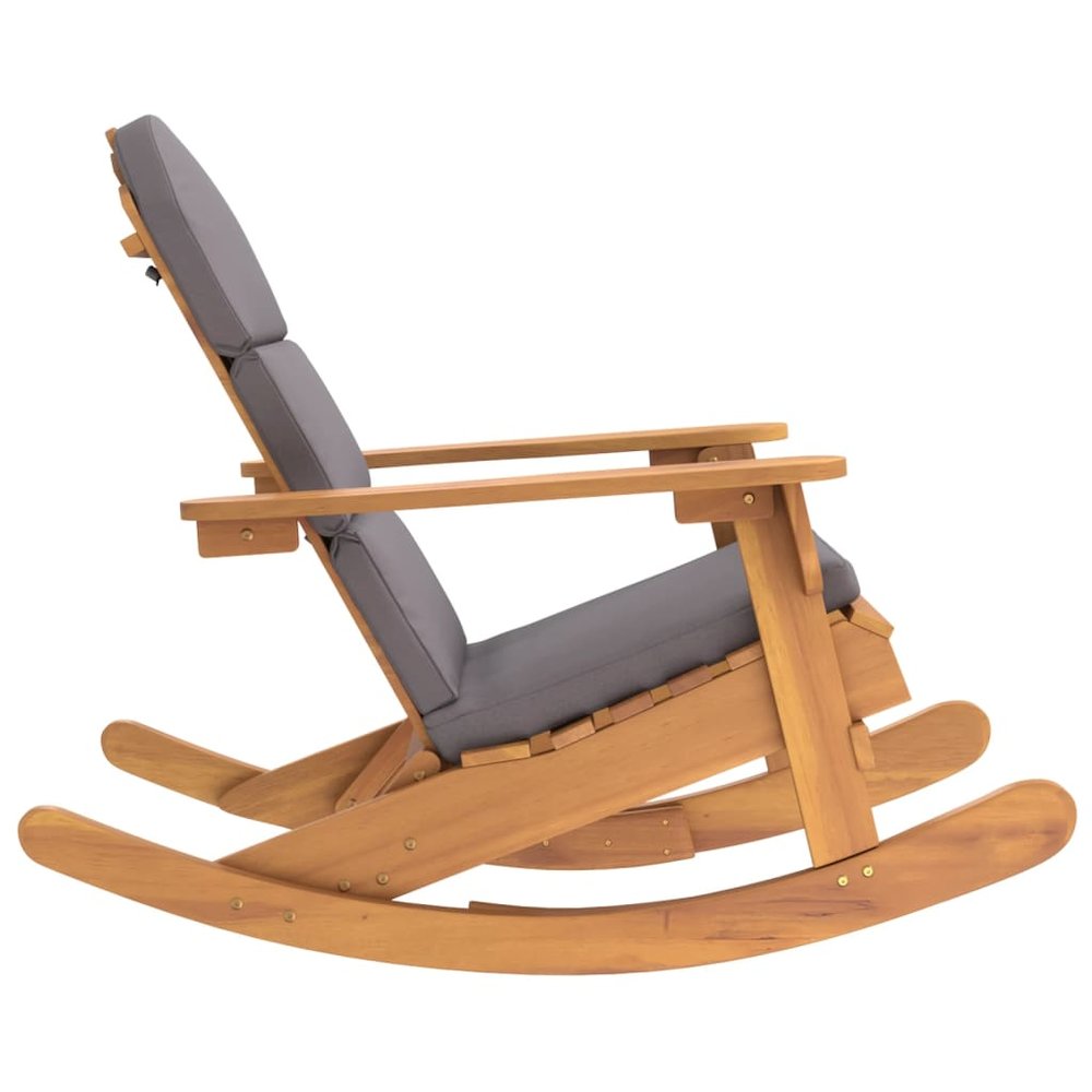 Rocking Chair Dark grey and Natural wood. Picture 4