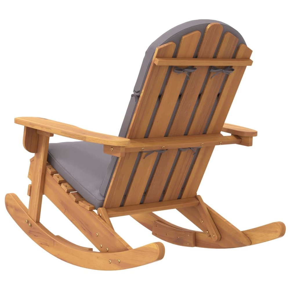 Rocking Chair Dark grey and Natural wood. Picture 5