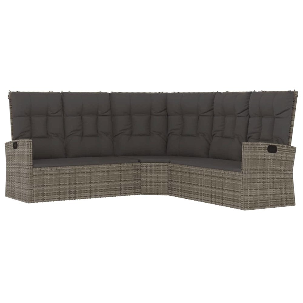 Corner Sofa Grey Poly Rattan Large Corner Sofa Modern. Picture 2