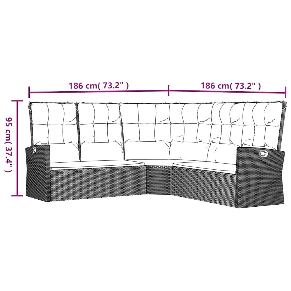 Corner Sofa Grey Poly Rattan Large Corner Sofa Modern. Picture 7