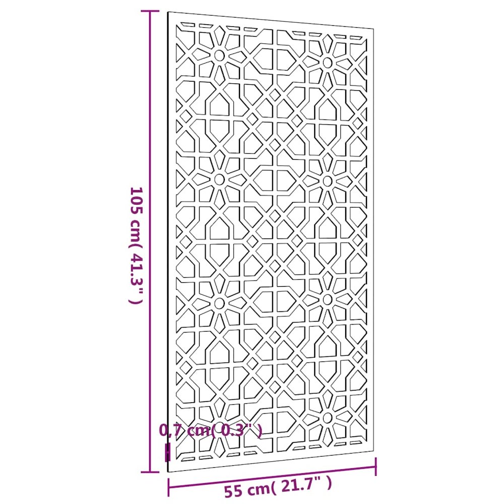 Garden Wall Decoration Rusty Corten steel 41.3 x 21.7 in. Picture 8