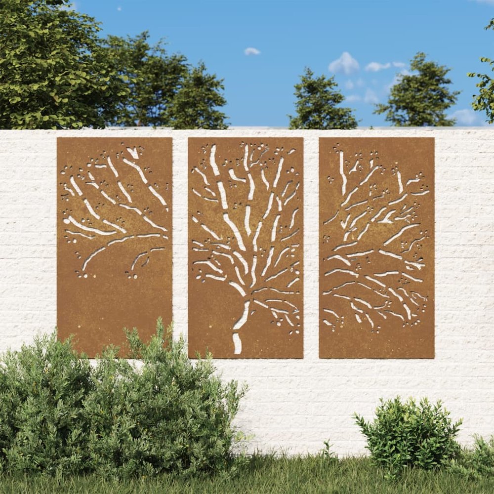 Garden Wall Decoration Rusty Corten steel 41.3 x 21.7 in. Picture 1