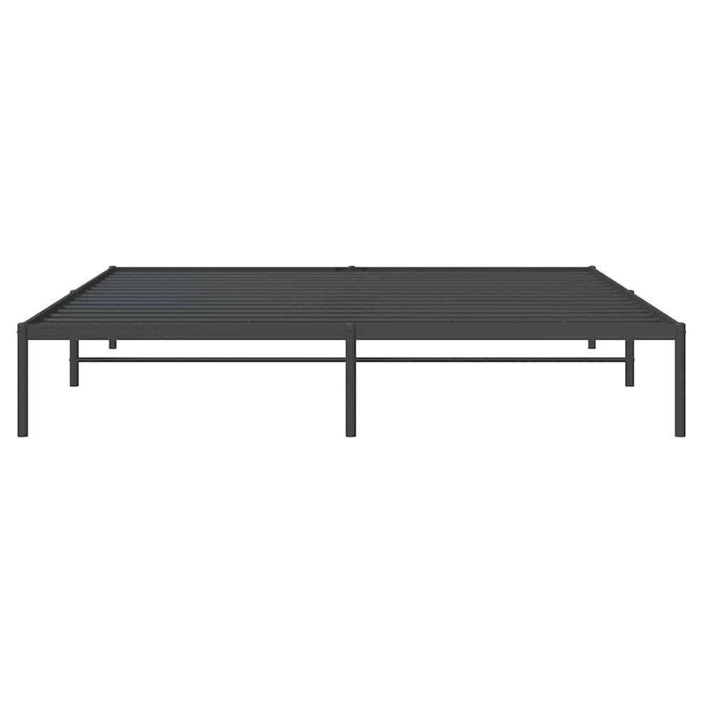 Bed Frame Black Powder-Coated Steel 76 x 80 in mattress size. Picture 7