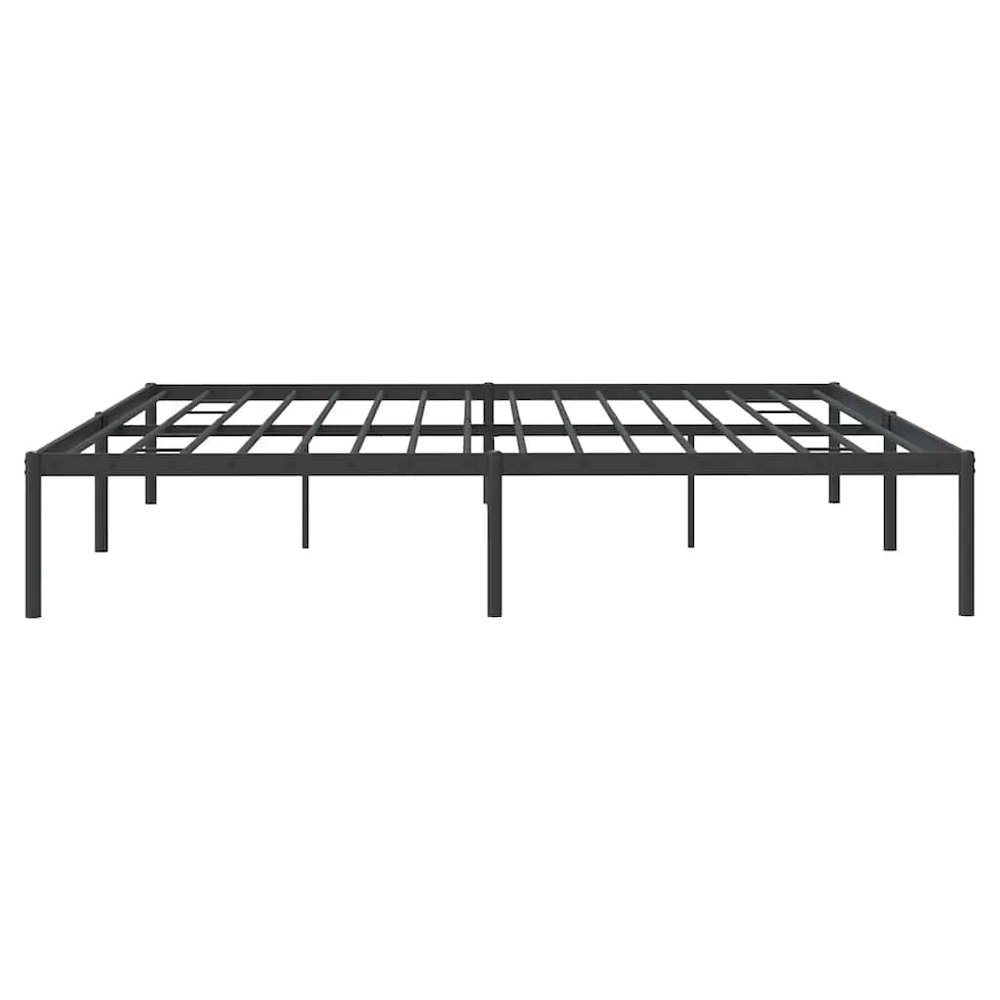 Bed Frame Black Powder-Coated Steel 76 x 80 in mattress size. Picture 8