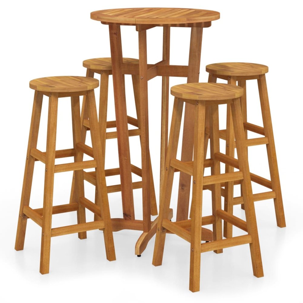 Garden Bar Set Natural wood Solid acacia wood Medium Durable. Picture 2