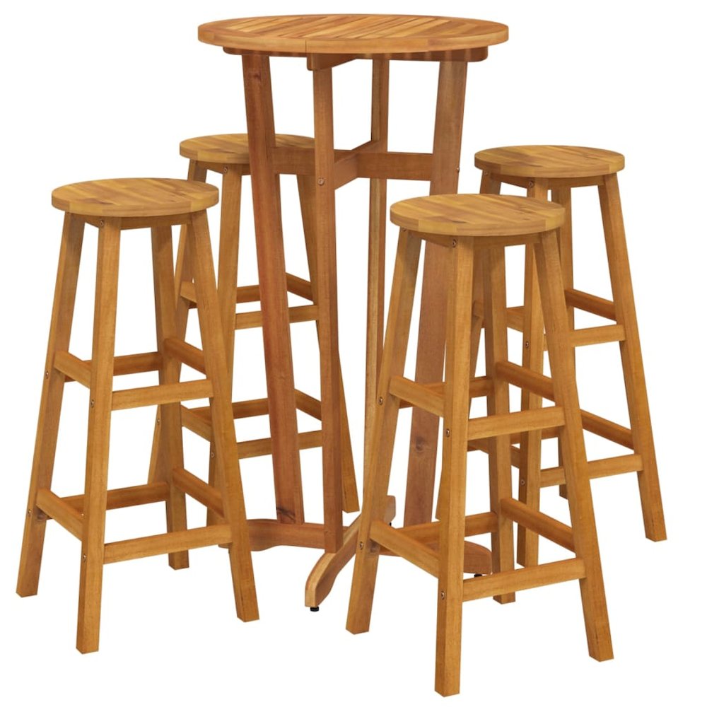 Garden Bar Set Natural wood Solid acacia wood Medium Durable. Picture 3