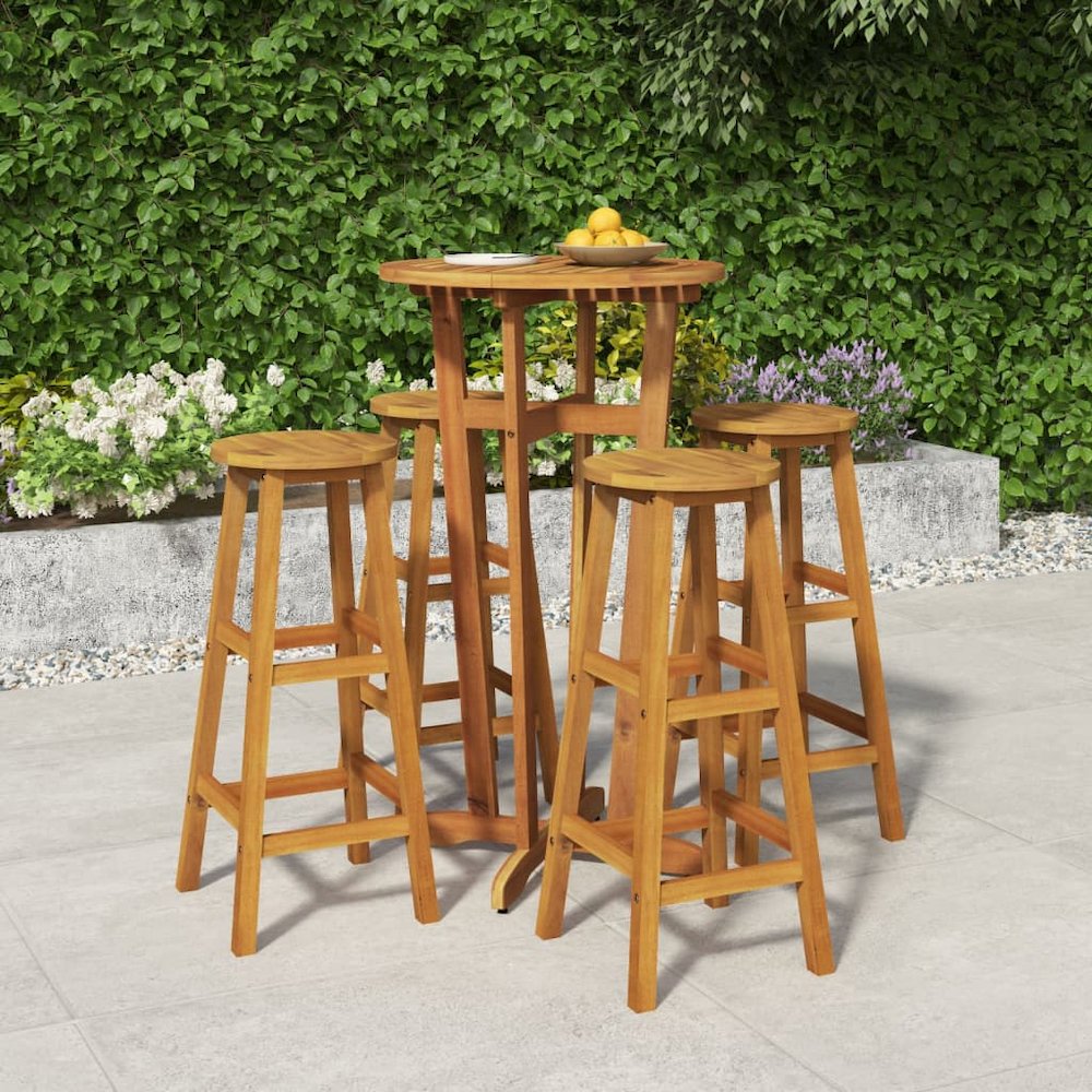 Garden Bar Set Natural wood Solid acacia wood Medium Durable. Picture 1