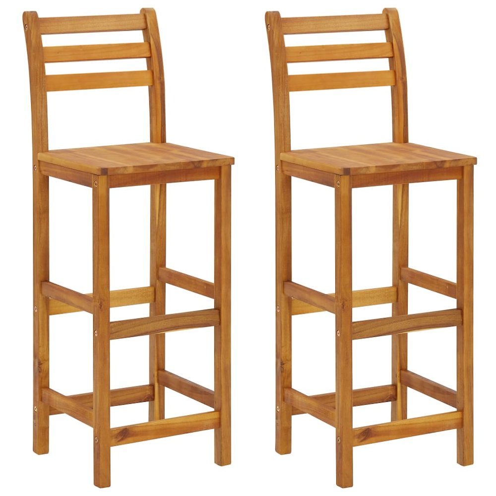Garden Bar Set Wood Brown Solid Acacia Wood 3 Piece Set Durable. Picture 4