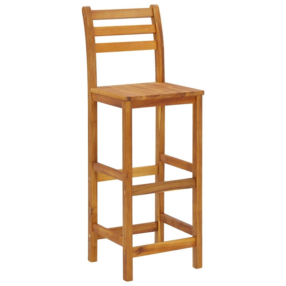 Garden Bar Set Wood Brown Solid Acacia Wood 3 Piece Set Durable. Picture 5