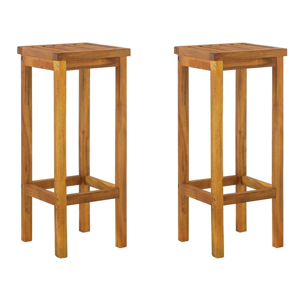 Garden Bar Set Brown Solid Acacia wood Medium Footrest. Picture 5