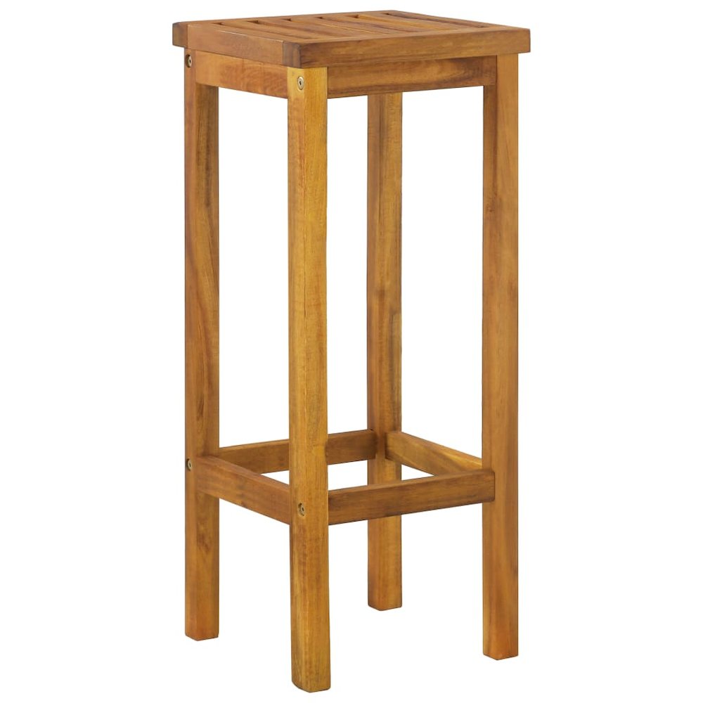 Garden Bar Set Brown Solid Acacia wood Medium Footrest. Picture 6