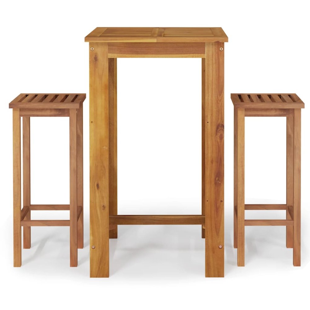 Garden Bar Set Natural Acacia Wood Solid Acacia Wood Medium. Picture 2