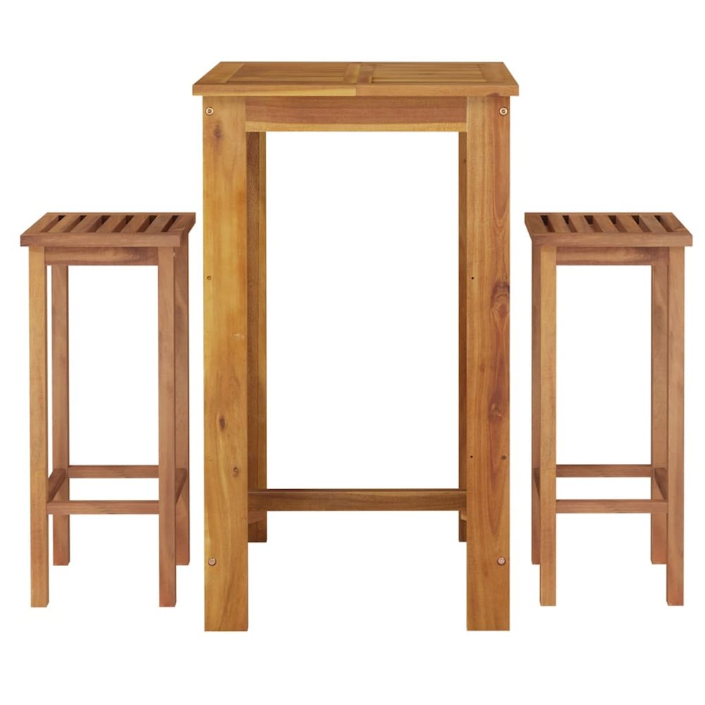 Garden Bar Set Natural Acacia Wood Solid Acacia Wood Medium. Picture 3