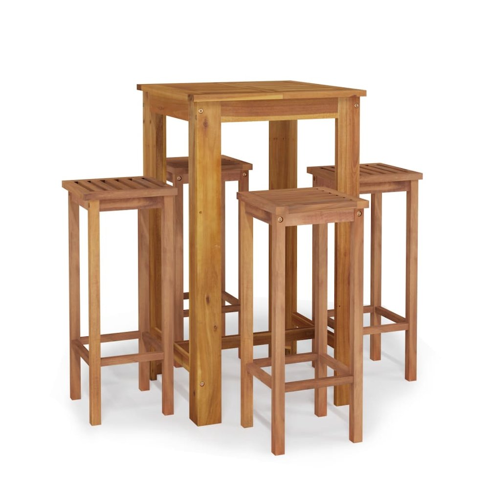 Garden Bar Set Brown Solid Acacia wood Durable Garden Bar Set. Picture 2