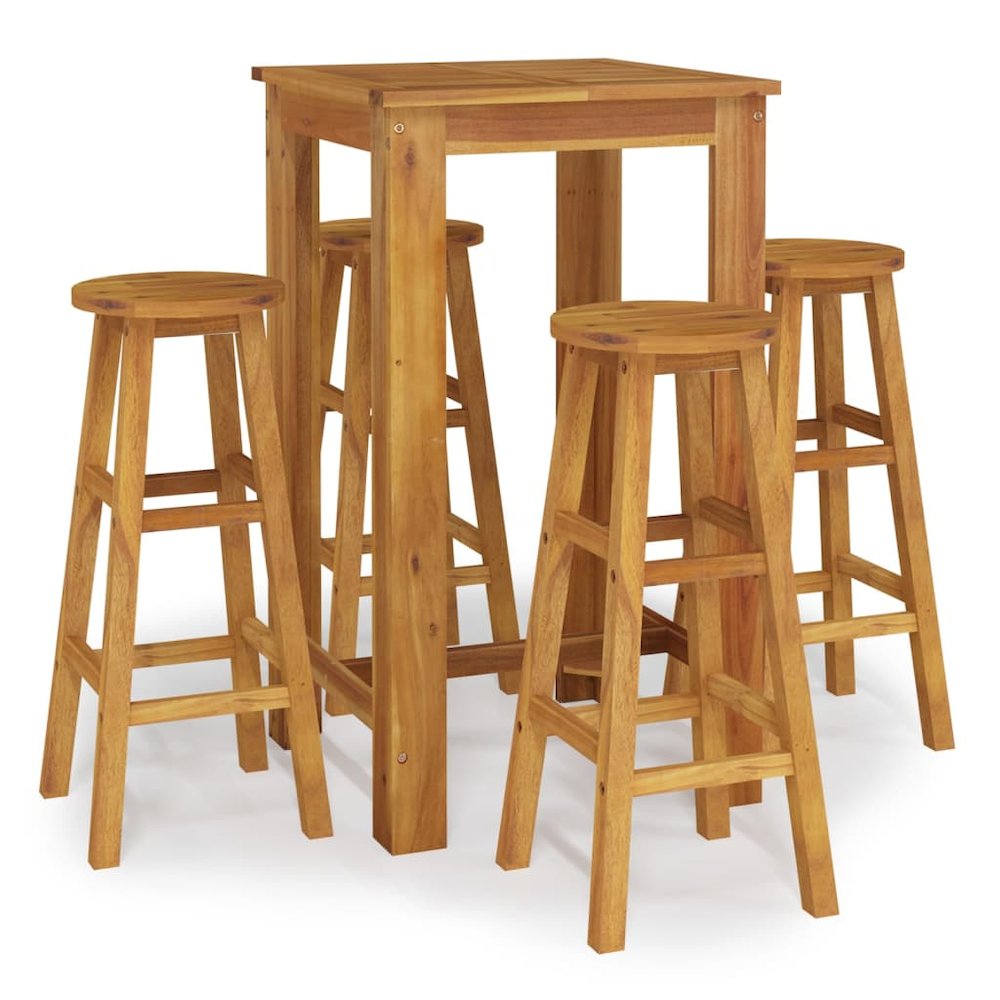 Garden Bar Set Natural wood Solid Acacia wood Durable. Picture 2