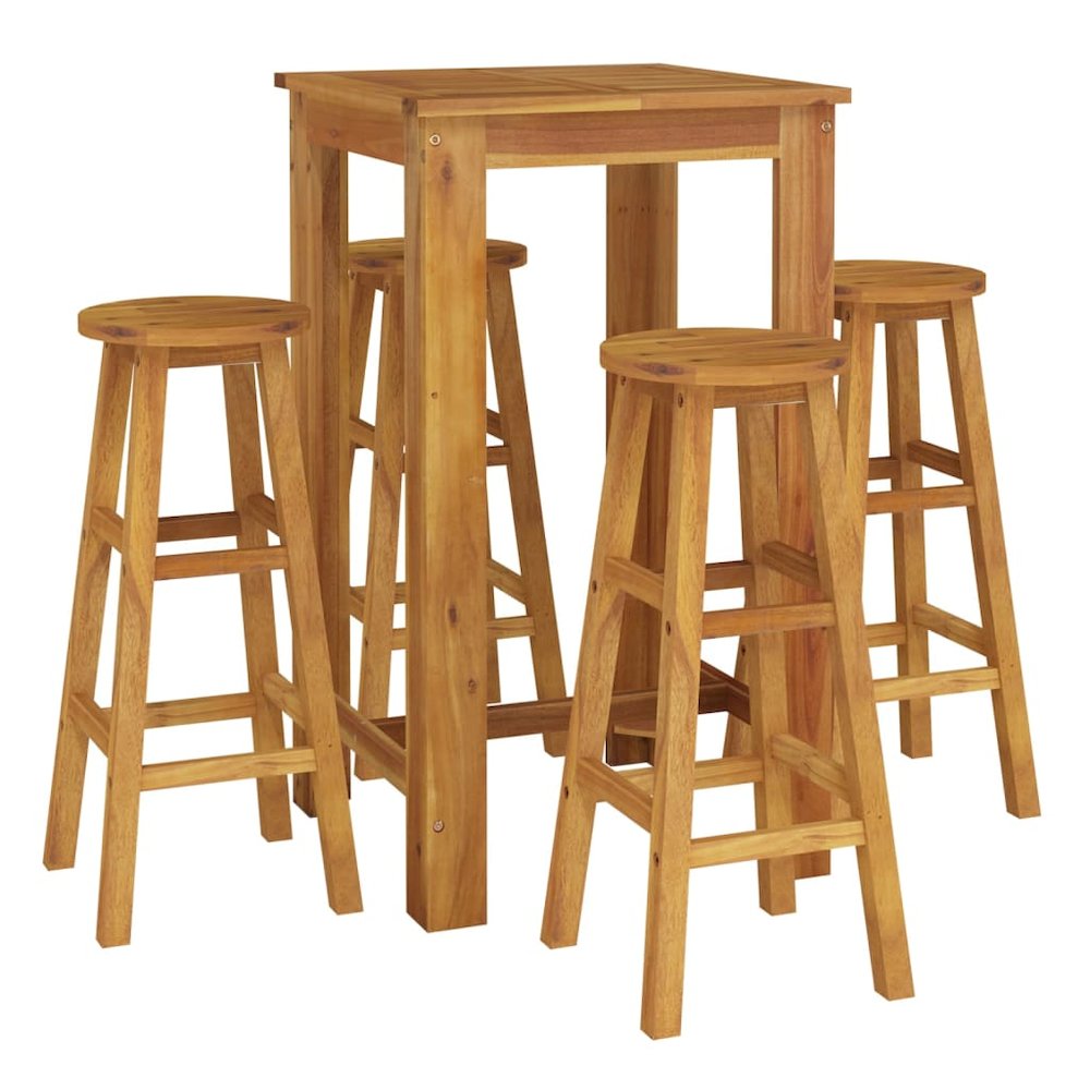 Garden Bar Set Natural wood Solid Acacia wood Durable. Picture 3