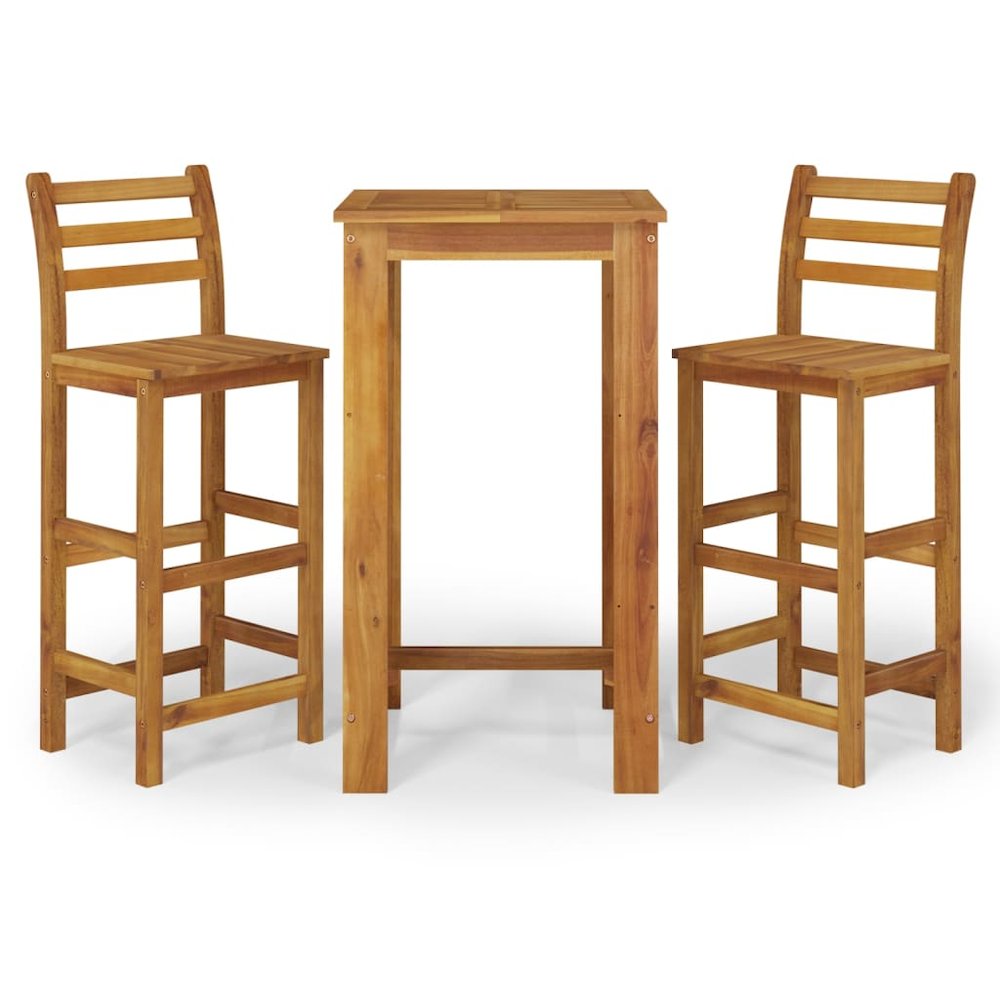 Garden Bar Set Natural wood Solid acacia wood Medium Durable. Picture 2
