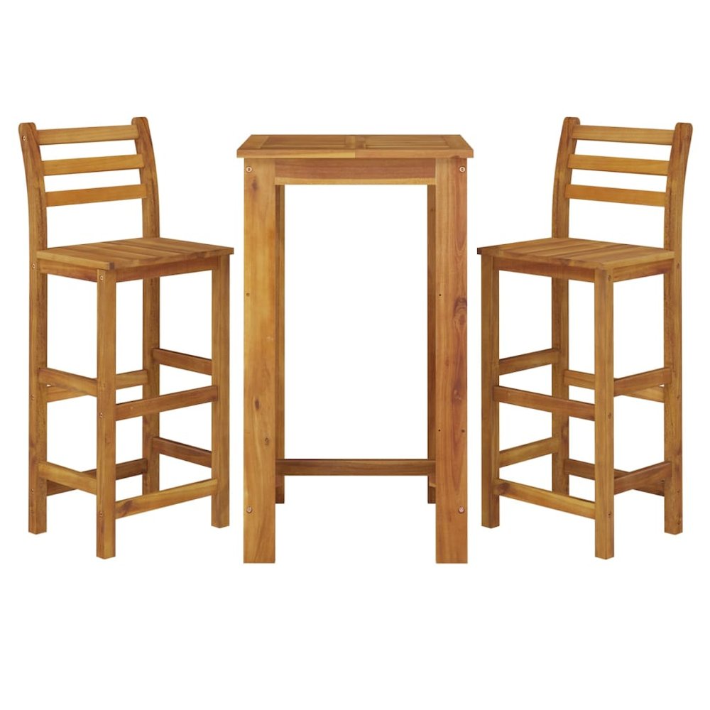 Garden Bar Set Natural wood Solid acacia wood Medium Durable. Picture 3