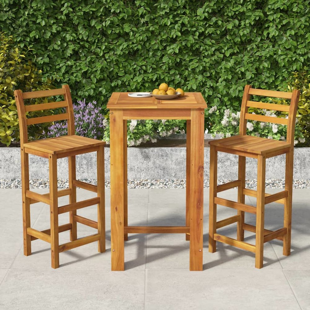 Garden Bar Set Natural wood Solid acacia wood Medium Durable. Picture 1