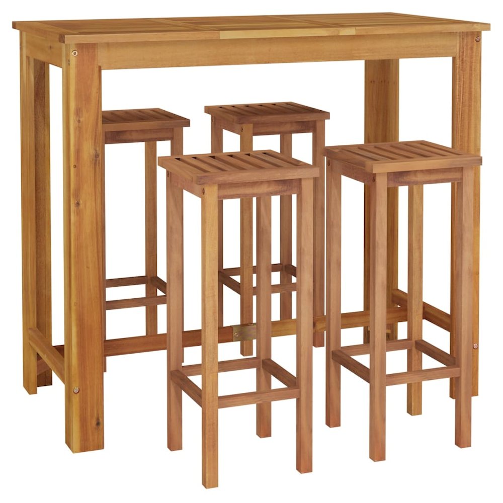 Garden Bar Set Natural wood Solid acacia wood Standard Durable. Picture 3