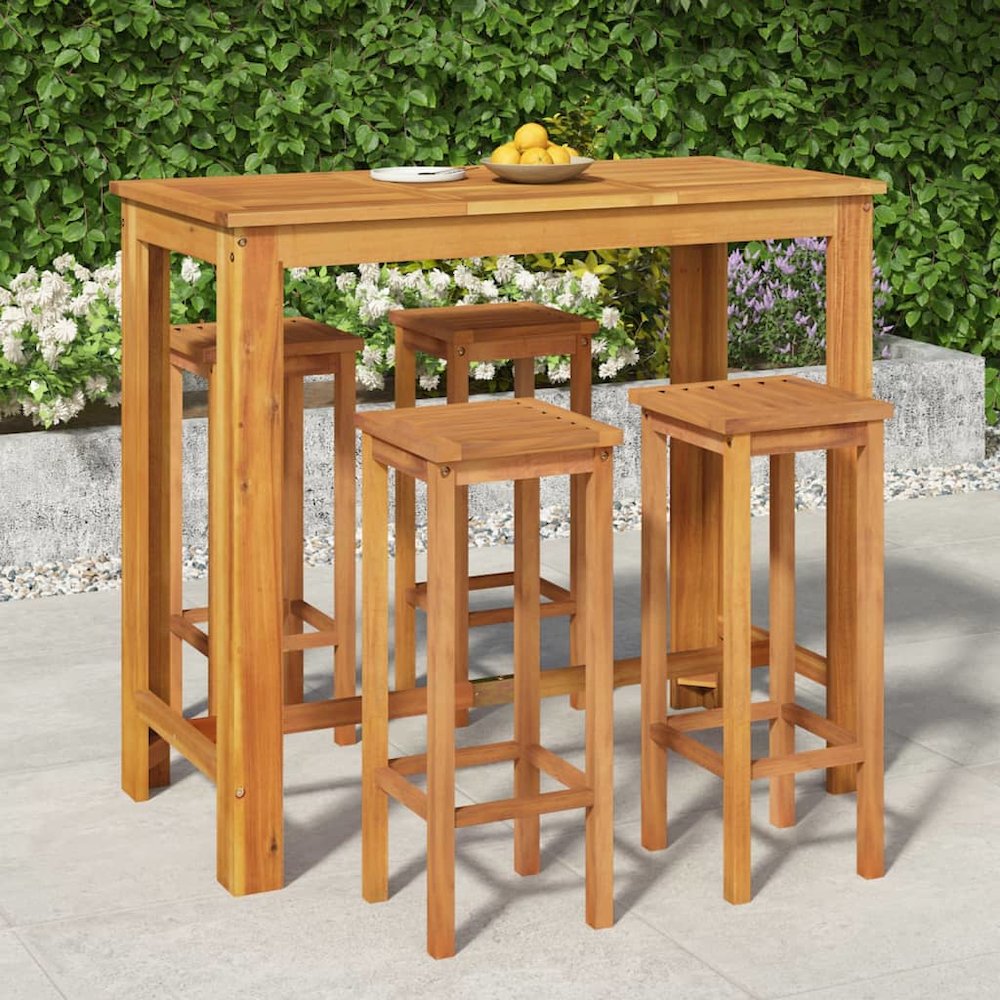 Garden Bar Set Natural wood Solid acacia wood Standard Durable. Picture 1