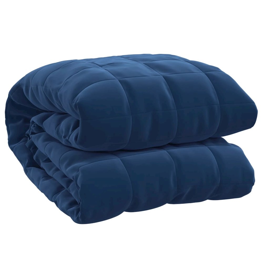 Weighted Blanket Blue 86.6"x90.6" 24.3 lb Fabric. Picture 2