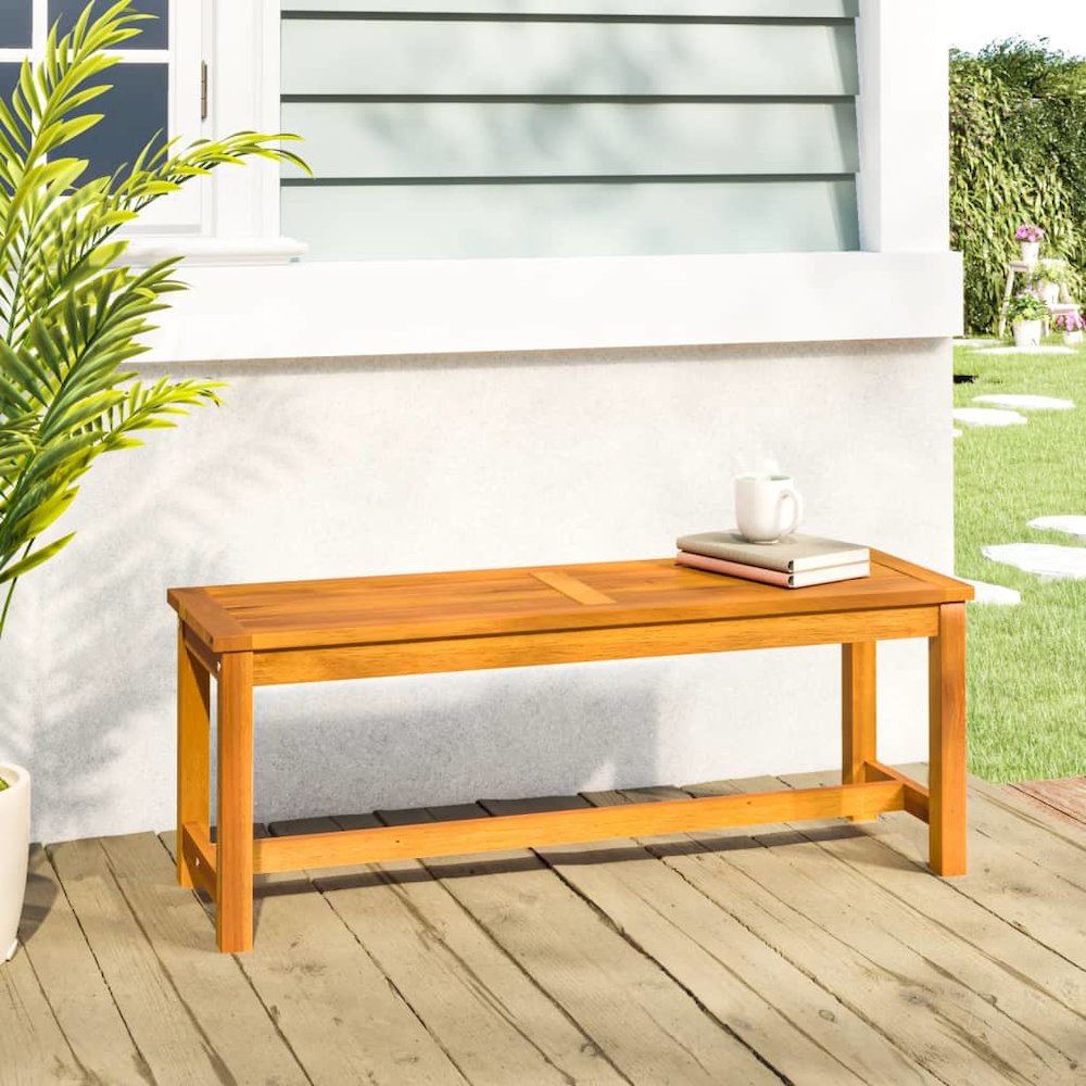 Garden Bench Natural Wood Solid acacia wood Medium Durable. Picture 1