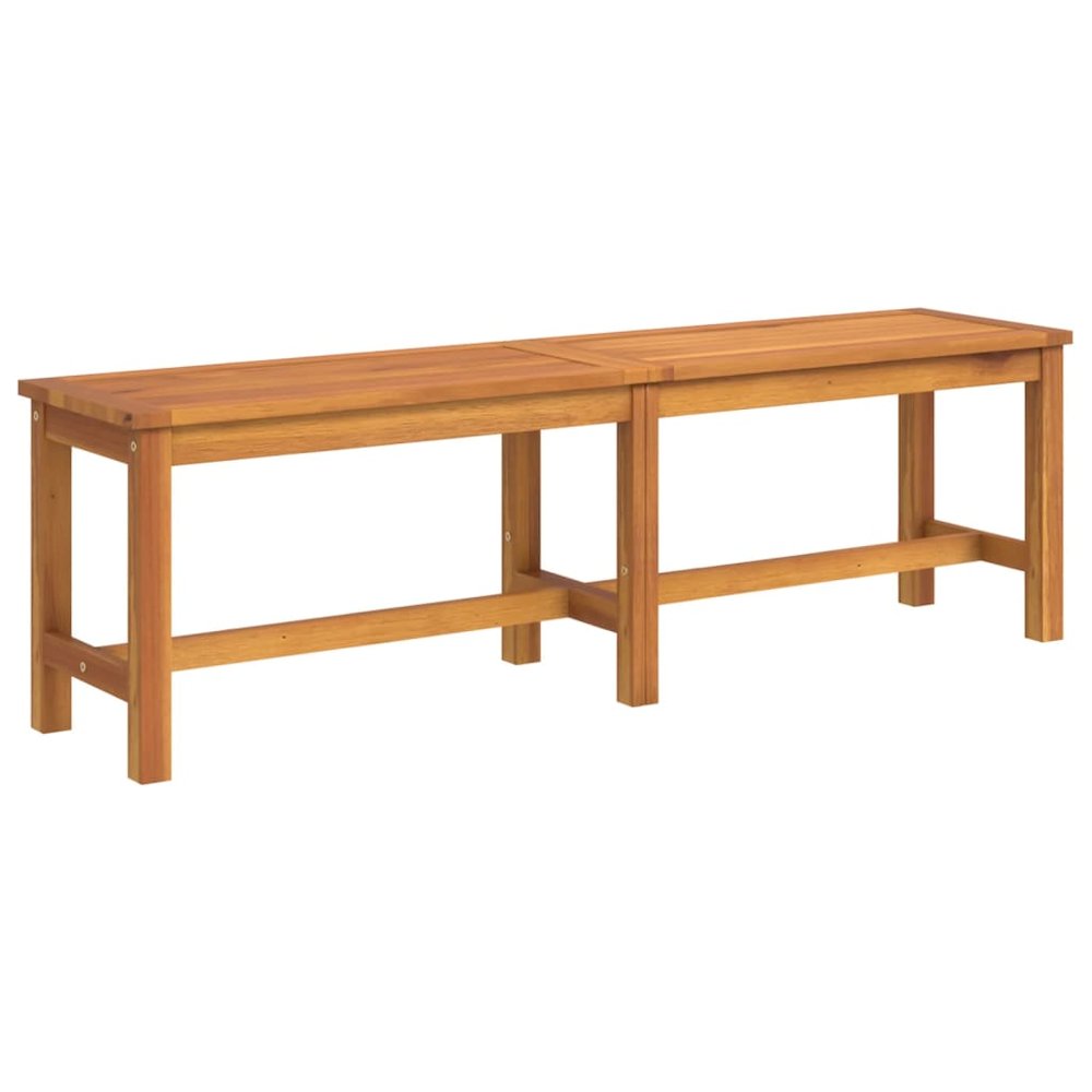 Garden Bench Brown Solid acacia wood 59.1 in Durable. Picture 2