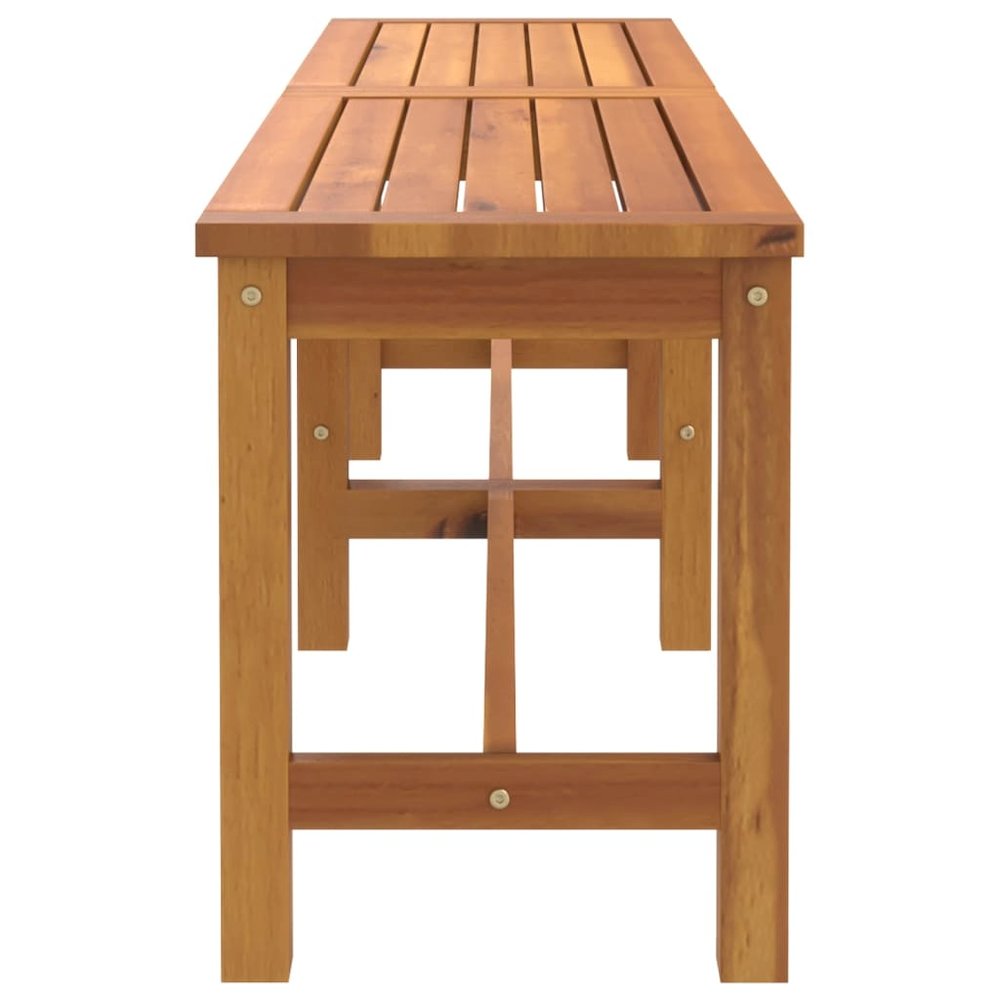 Garden Bench Brown Solid acacia wood 59.1 in Durable. Picture 4