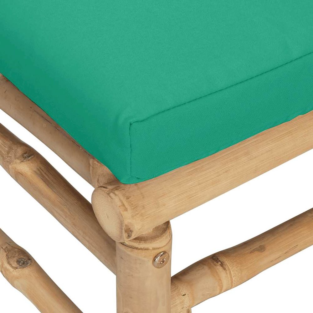 Garden Lounge Set Natural bamboo, Green cushion Bamboo. Picture 9
