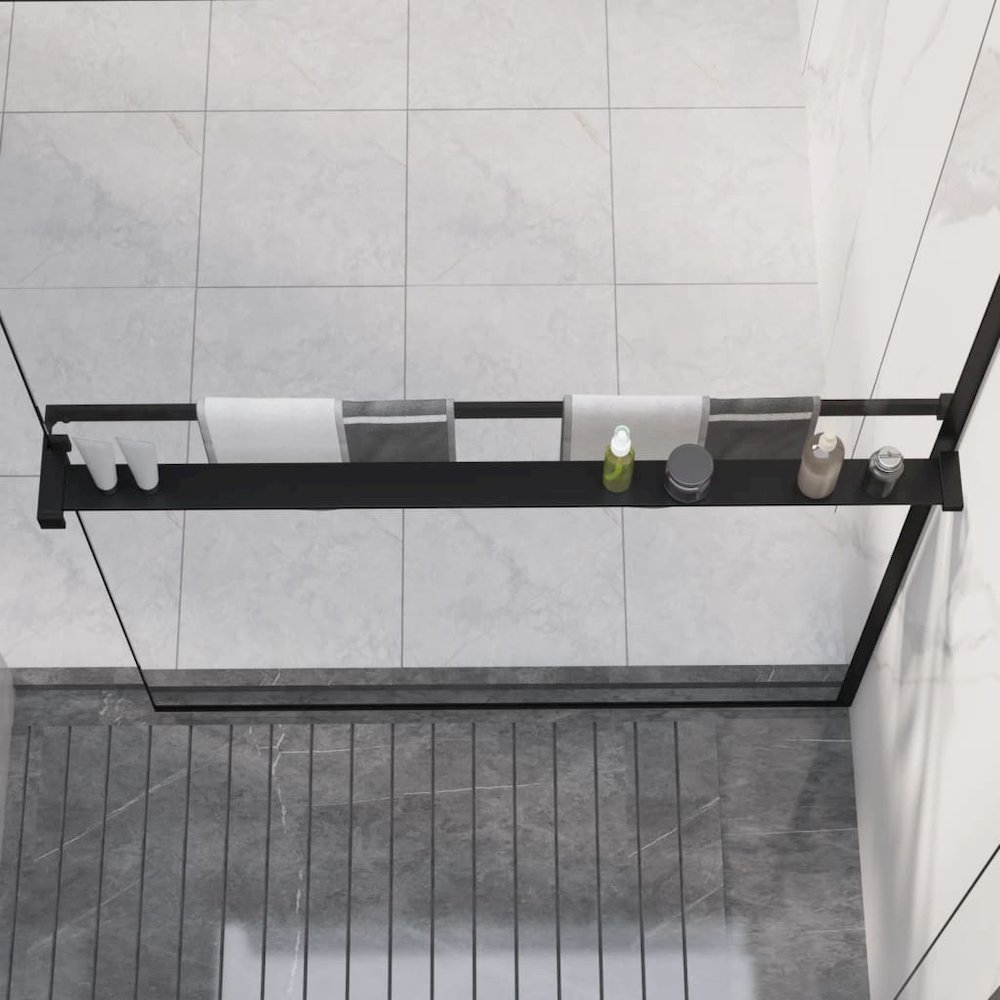 Shower Shelf Black Aluminum Alloy Medium Minimalist. Picture 1