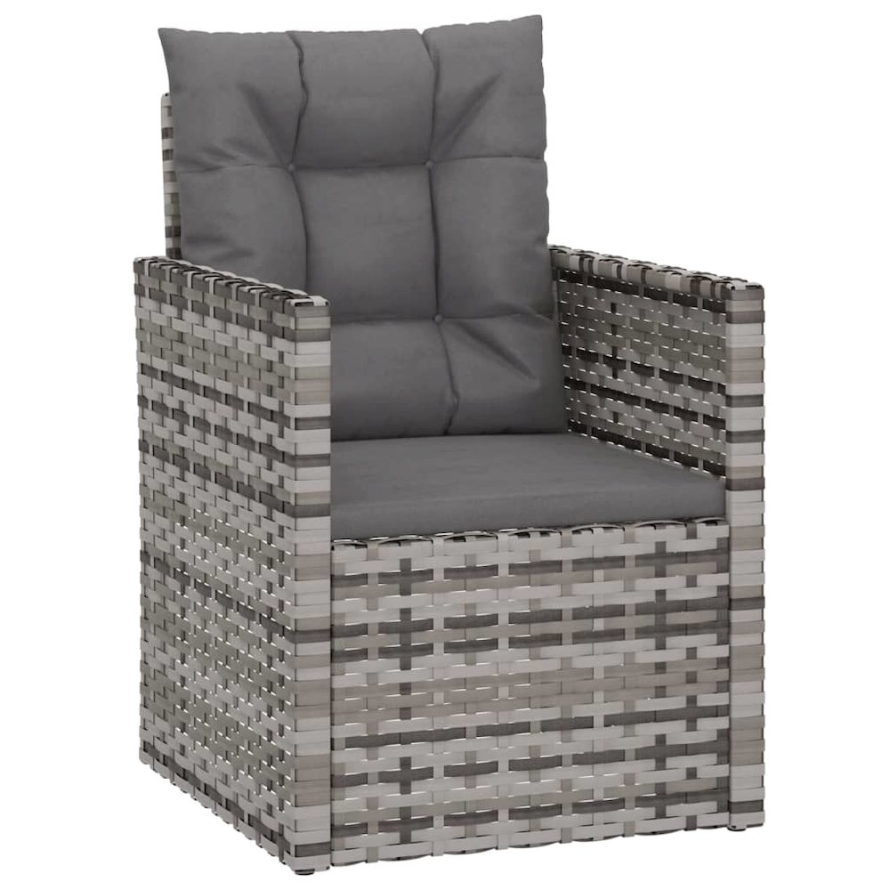 Garden Armchair Grey PE rattan, powder-coated steel Single Tough. Picture 2