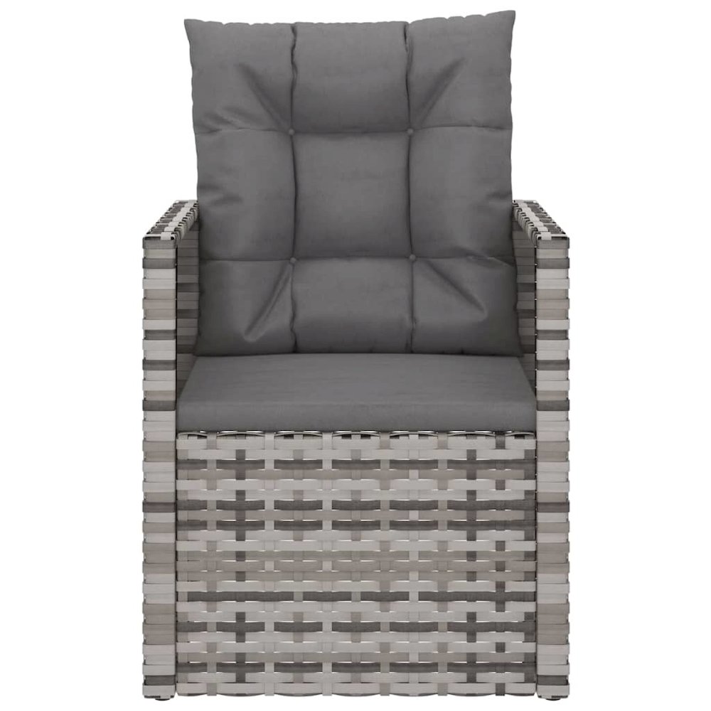 Garden Armchair Grey PE rattan, powder-coated steel Single Tough. Picture 4