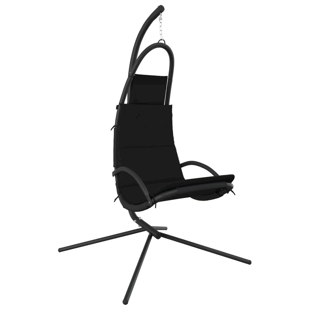 Garden Swing Chair Black Oxford Fabric One Size Ergonomic. Picture 2