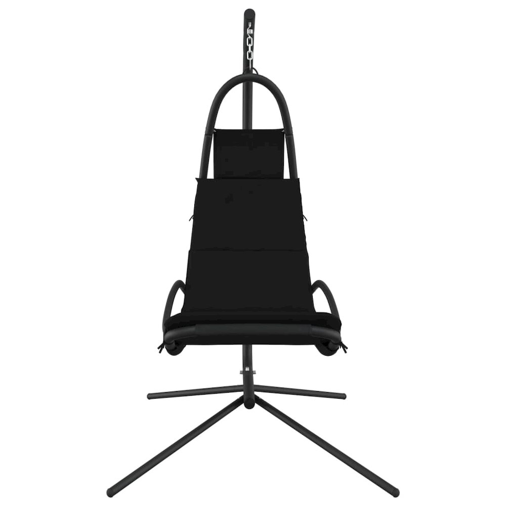 Garden Swing Chair Black Oxford Fabric One Size Ergonomic. Picture 3