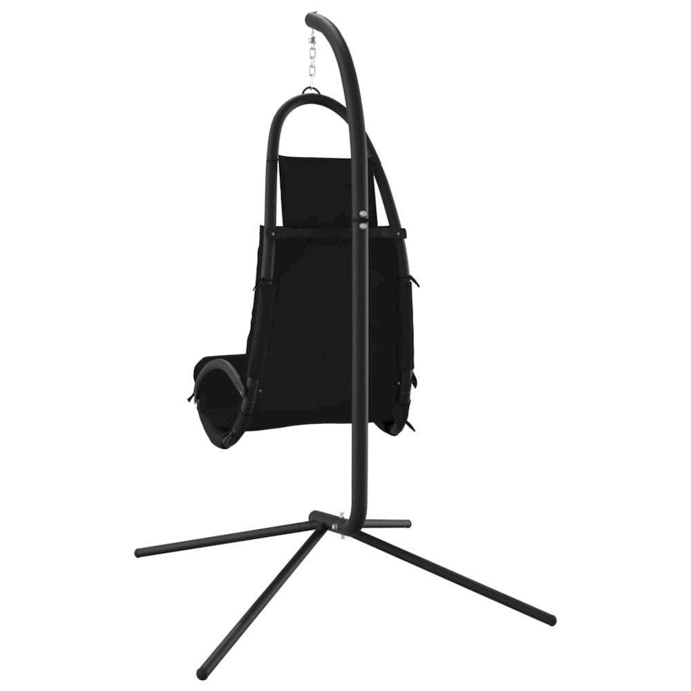 Garden Swing Chair Black Oxford Fabric One Size Ergonomic. Picture 5