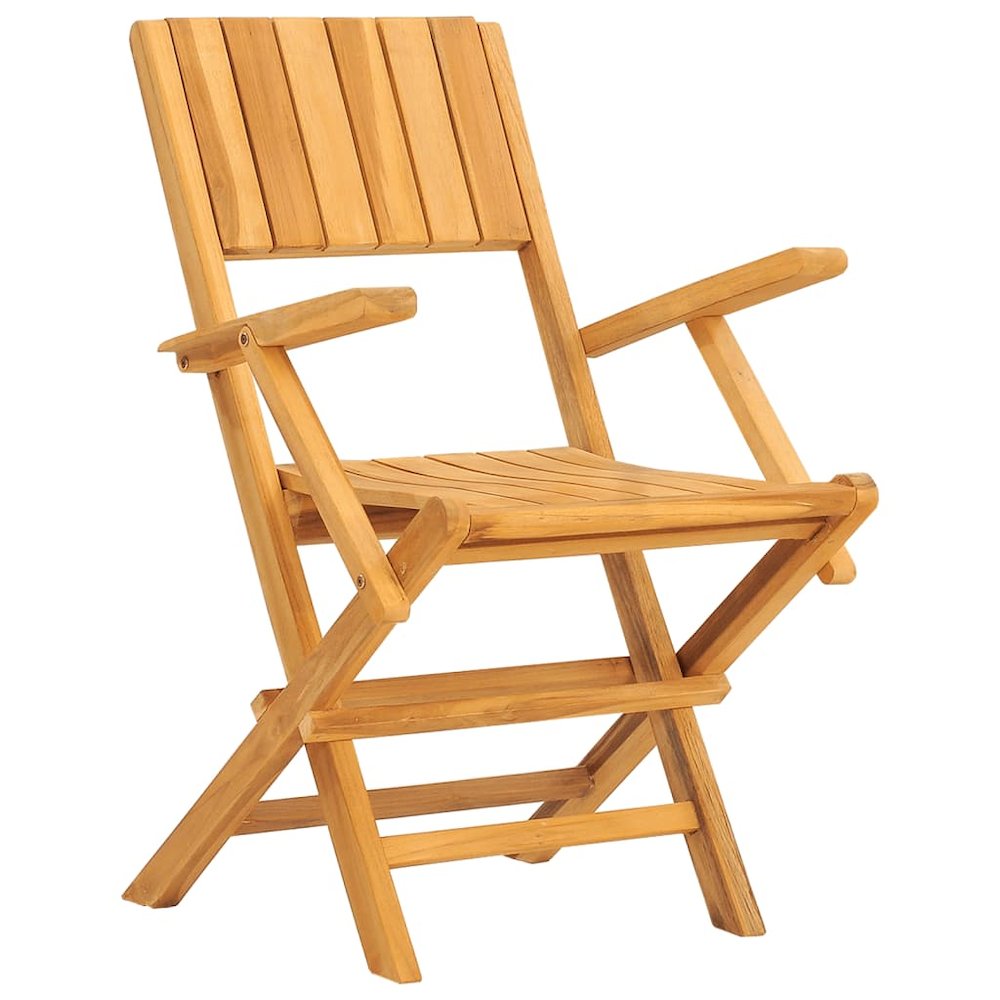 Folding Garden Chair Set of 2 Teak Solid teak wood. Picture 3