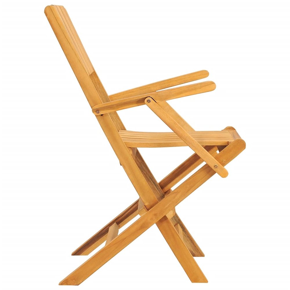Folding Garden Chair Set of 2 Teak Solid teak wood. Picture 5