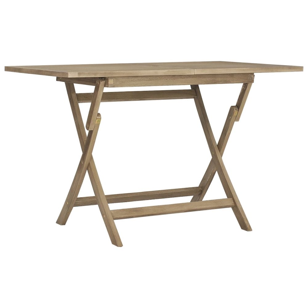 Folding Garden Table Grey Solid teak wood Medium Foldable. Picture 2