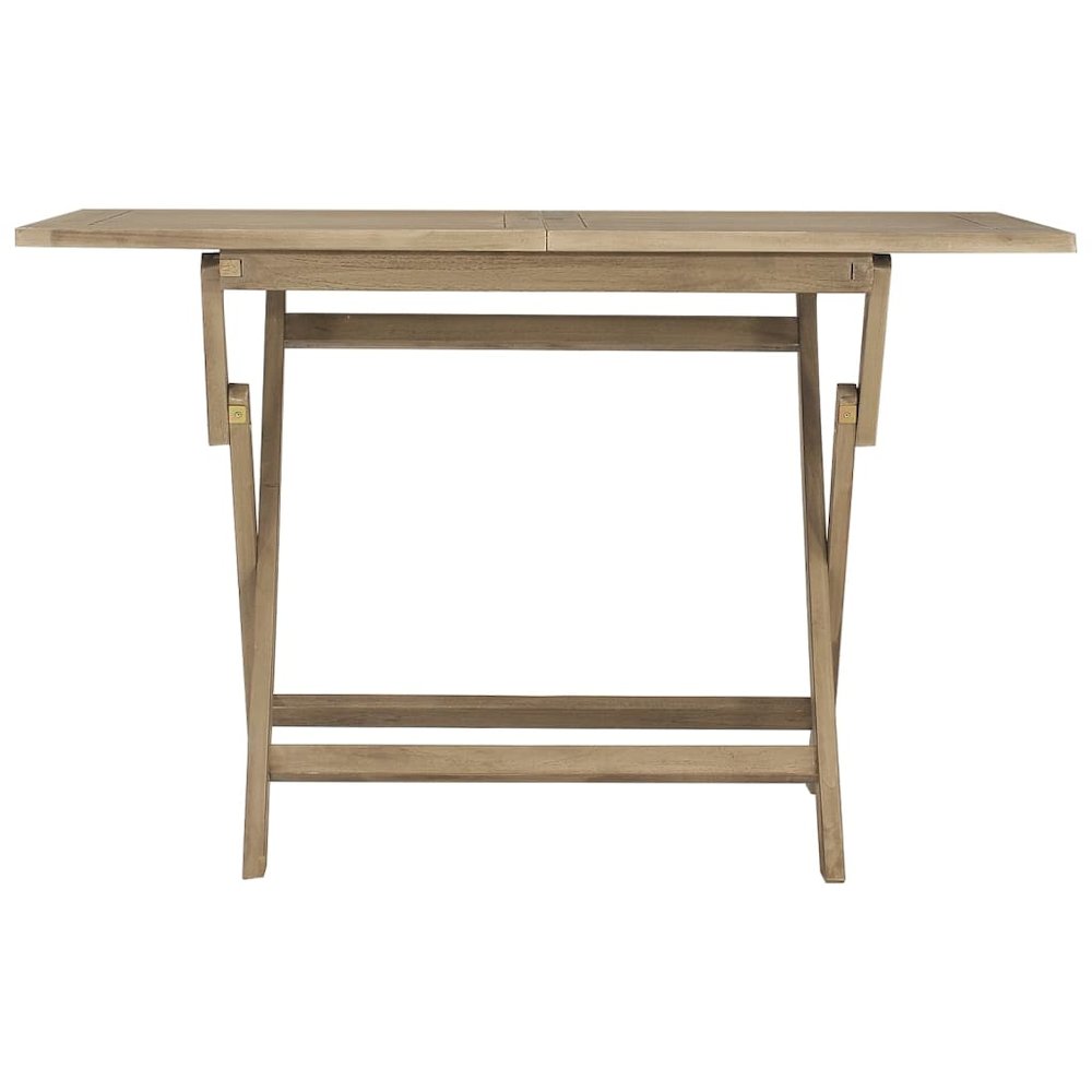 Folding Garden Table Grey Solid teak wood Medium Foldable. Picture 3