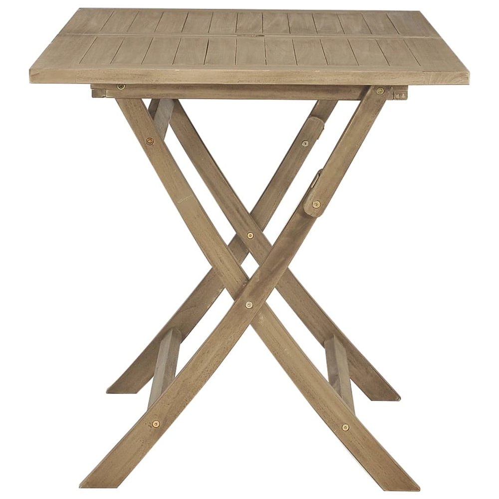 Folding Garden Table Grey Solid teak wood Medium Foldable. Picture 4