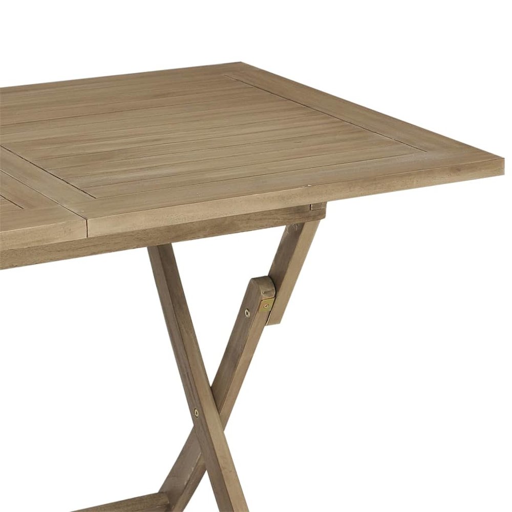 Folding Garden Table Grey Solid teak wood Medium Foldable. Picture 7