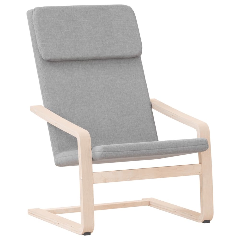 Relaxing Chair Light Gray Fabric. Picture 2