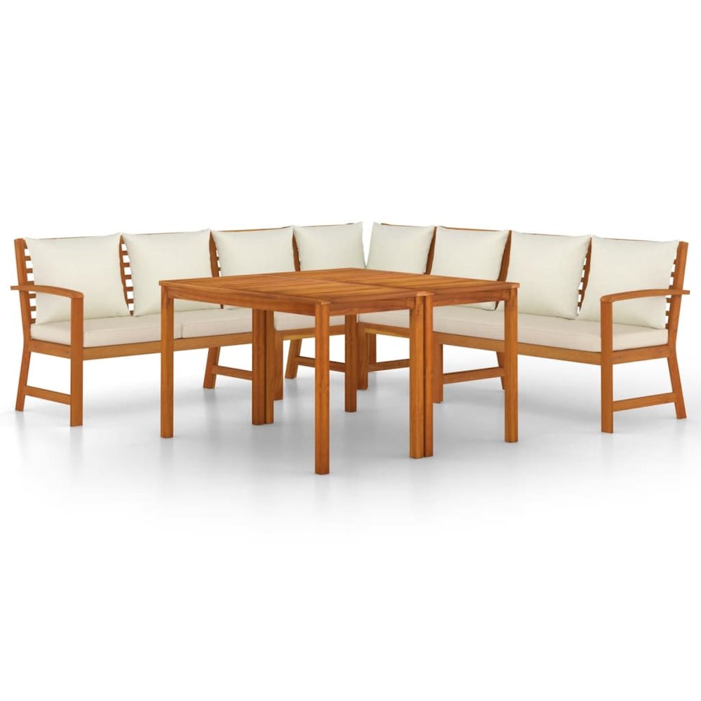 Patio Dining Set Natural Wood Solid Acacia Wood. Picture 2