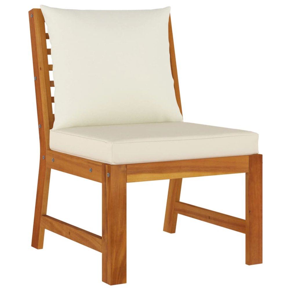 Garden Dining Set Natural wood, cream. Picture 7