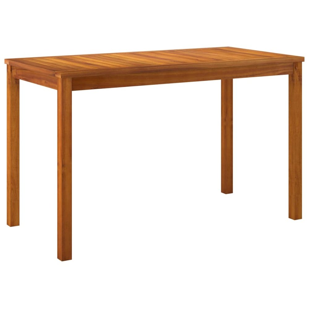 Patio Dining Set Cream White, Wood Solid Acacia Wood, 100% Polyester. Picture 8