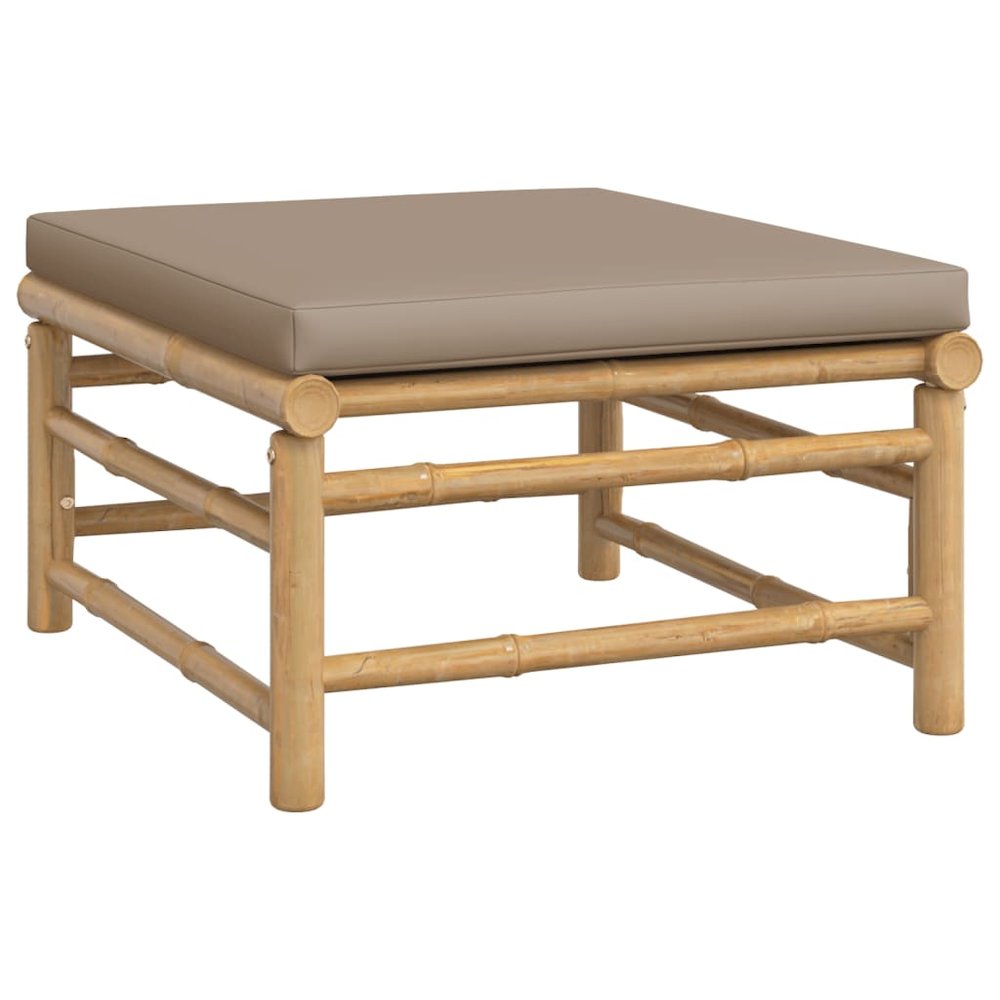 Garden Lounge Set Taupe Bamboo 6-piece set Modular. Picture 6