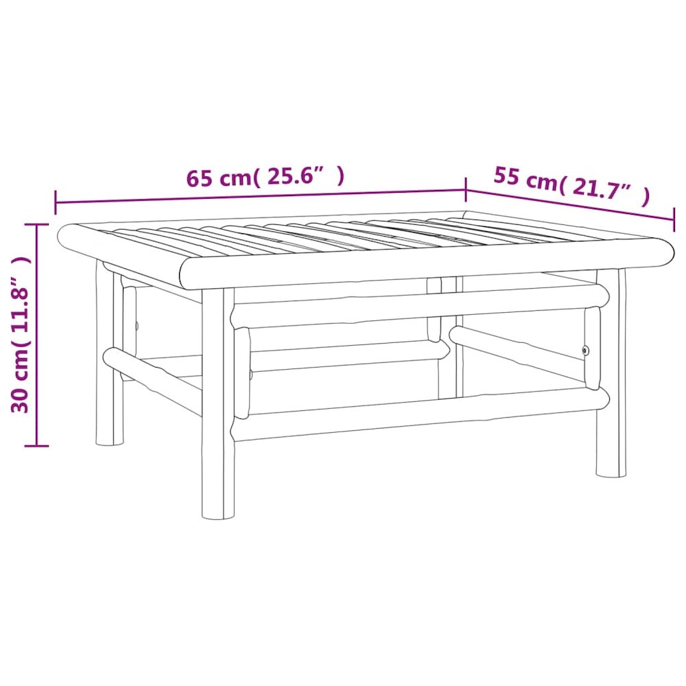 Garden Lounge Set Taupe Bamboo 6-piece set Modular. Picture 11