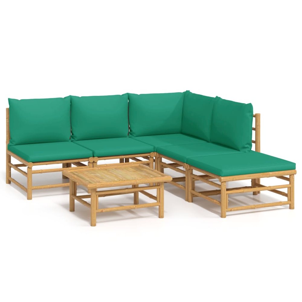 Garden Lounge Set Natural Bamboo Large Modular. Picture 2