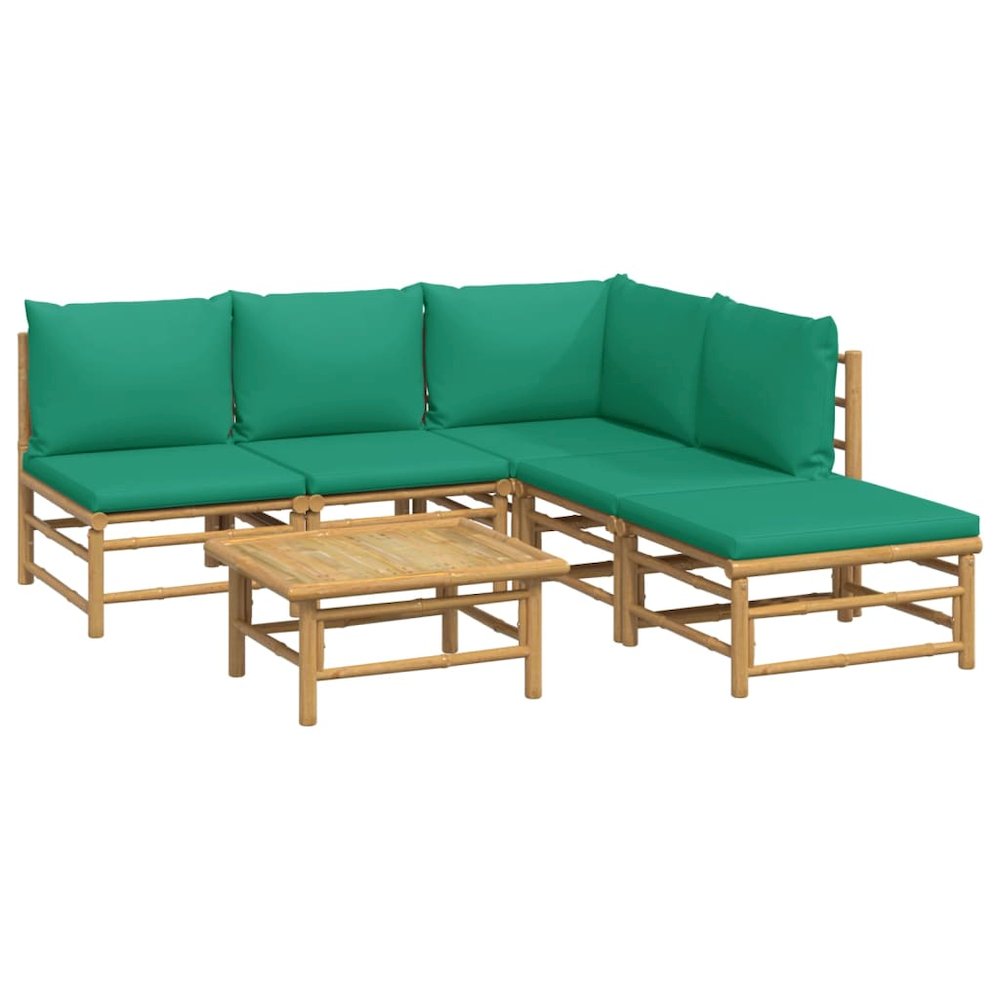 Garden Lounge Set Natural Bamboo Large Modular. Picture 3